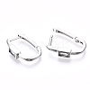 Brass Micro Pave Clear Cubic Zirconia Huggie Hoop Earring EJEW-T046-15P-NF-5