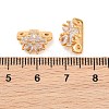 SHEGRACE Flower Brass Micro Pave Clear Cubic Zirconia Spacer Bars XGRQ5K223-827G-3