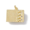 Brass Micro Pave Clear Cubic Zirconia Pendants KK-I692-05G-02-2