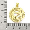 Rack Plating Brass Micro Pave Clear Cubic Zirconia Pendant KK-B091-34G-3