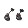 Halloween 925 Sterling Silver Cubic Zirconia Stud Earrings EJEW-P327-01B-B-2