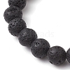 8.5mm Round Natural Lava Rock Beaded Stretch Bracelets BJEW-JB10465-04-4