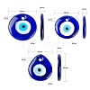 12Pcs 3 Style Handmade Lampwork Evil Eye Pendants LAMP-LS0001-15-3