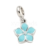 Rack Plating Alloy Enamel Flower European Dangle Charms FIND-B034-55P-2