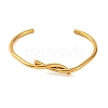 Ion Plating(IP) 304 Stainless Steel Cuff Bangles for Women BJEW-D048-08G-1