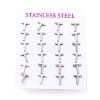 304 Stainless Steel Greek Alphabet Stud Earrings STAS-D007-07P-10-3