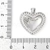 Rack Plating Heart Brass Micro Pave Clear Cubic Zirconia Pendants KK-P287-48B-GP-3