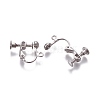 Rack Plated Brass Screw Clip-on Earring Findings KK-P169-04P-2