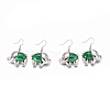 Synthetic Malachite Dangle Earrings EJEW-K080-B04-1