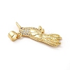 Rack Plating Brass Micro Pave Cubic Zirconia Pendants KK-E072-13G-3