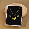 304 Stainless Steel Pendant Necklaces & Stud Earrings Sets WG82A44-06-1