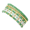 5Pcs 5 Styles Heart Acrylic & Glass Seed Beaded Stretch Bracelet Sets BJEW-JB10473-04-5