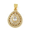 Rack Plating Brass Pave Cubic Zirconia Pendants KK-U029-28G-07-1