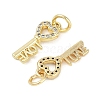 Rack Plating Brass Micro Pave Cubic Zirconia Pendants KK-H509-05G-2