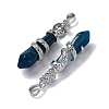 Natural Blue Banded Agate(Dyed & Heated) Pendants G-A241-01P-10-2