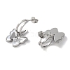 Butterfly 304 Stainless Steel Shell Stud Earrings EJEW-L283-026P-2