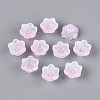 Transparent Two Tone Spray Painted Glass Bead Caps A-GLAA-Q089-002B-008-1