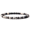 4mm Round Natural Netstone Beads Bracelet for Men KG3069-13-1