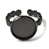Flower 304 Stainless Steel Cuff Ring Components STAS-P454-05C-B-2