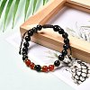 Natural Mixed Stone Braided Bead Bracelets Set for Girl Women BJEW-JB06741-5