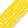 Electroplate Opaque Solid Color Glass Beads Strands EGLA-A044-P1mm-L04-1