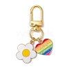 Flower & Rainbow Alloy Enamel Pendant Decoration HJEW-JM02606-4