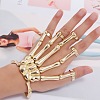 Halloween Themed Skull Alloy Full Hand Ring Bracelet BJEW-L680-01G-5