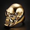 Titanium Steel Skull Finger Ring SKUL-PW0002-036B-G-1