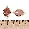 Natural Strawberry Quartz Faceted Leaf Pendants G-I375-04G-13-3