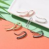 4 Pairs 4 Colors Brass Micro Pave Clear Cubic Zirconia Earring Hooks ZIRC-ZZ0001-01-4