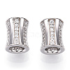 Rhodium Plated 925 Sterling Silver Micro Pave Cubic Zirconia Beads STER-T004-90P-2