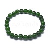 Natural TaiWan Jade Bead Stretch Bracelets BJEW-K212-C-019-2