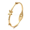 Adjustable Butterfly Vacuum Plating 304 Stainless Steel Bangles for Women BJEW-F474-21G-1