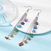 Chakra Natural & Synthetic Mixed Gemstomne Beaded Dangle Earrings EJEW-JE05427-02-2
