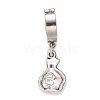 Tarnish Resistant Stainless Steel Moneybag with Dollar Sign Dangle Hoop Earrings EJEW-G286-06P-2