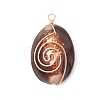 Natural Cowrie Shell Copper Wire Wrapped Pendants PALLOY-TA00201-2