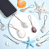 15Pcs 15 Styles Electroplated Natural Mixed Shell Mobile Straps HJEW-ME00097-4