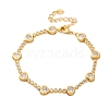 Rack Plating Brass Micro Pave Cubic Zirconia Link Bracelets for Women BJEW-C086-02G-3