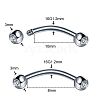 303 Stainless Steel Crystal Rhinestone Eyebrow Curved Barbell Rings WGF7452-07-1