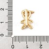 Brass Micro Pave Clear Cubic Zirconia Slide Charms ZIRC-I068-26G-3