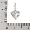 Rack Plating Brass Micro Pave Clear Cubic Zirconia Pendants KK-S380-37C-P-3