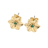 Brass Micro Pave Cubic Zirconia Ear Studs EJEW-P283-01G-05-1