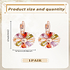 1 Pair Flower Brass Hoop Earrings EJEW-LP0007-101-2