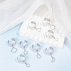 8Pcs 8 Style 304 Stainless Steel Open Cuff Rings Set RJEW-AB00012-2