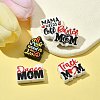 5Pcs 5 Styles Mother's Day Silicone Beads SIL-FS0001-05-5