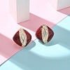 Brass Enamel Stud Earrings EJEW-B115-01G-02-1