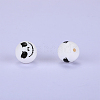 Printed Round with Ghost Pattern Silicone Focal Beads SI-JX0056A-129-1