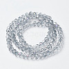 Electroplate Transparent Glass Beads Strands X-EGLA-A034-T8mm-F10-2