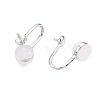 Anti-Tarnish Rhodium Plated 925 Sterling Silver Clip-on Earring Findings STER-T007-120P-2