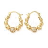 Brass Micro Pave Clear Cubic Zirconia Hoop Earrings EJEW-G399-02G-1